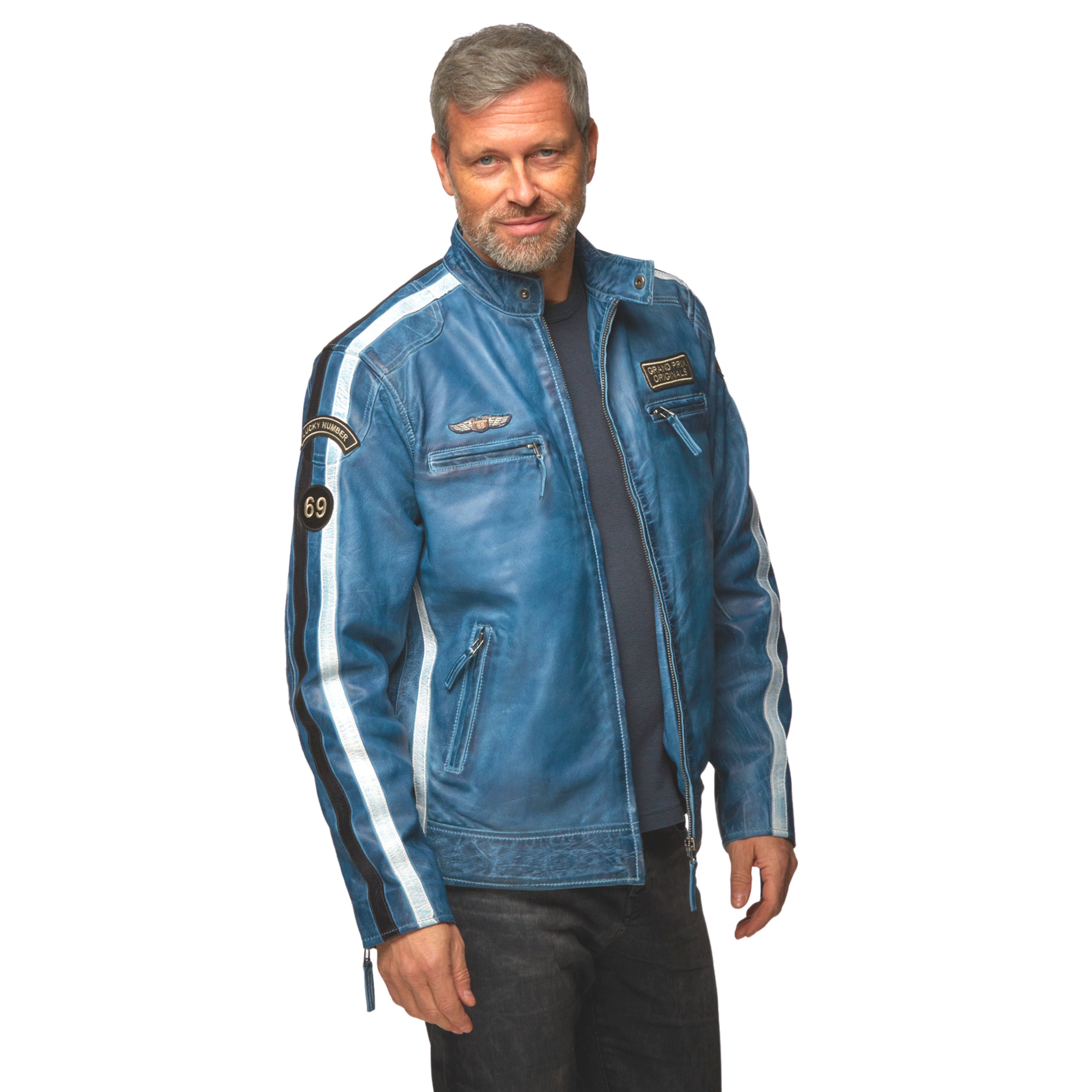 Blue Leather jackets for Women