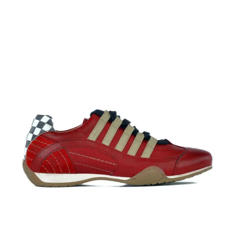 Men's Racing Sneaker in Corsa Rosso (Red and Sand)