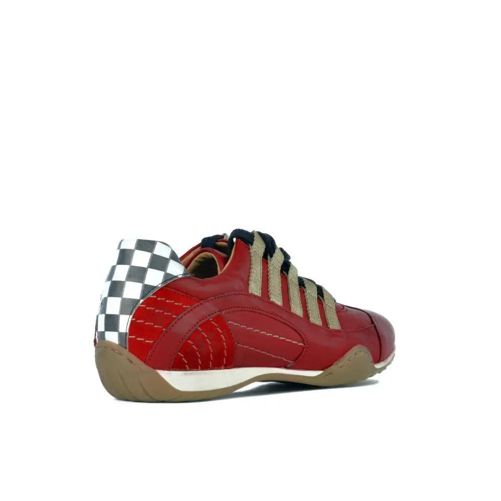 Men's Racing Sneaker in Corsa Rosso (Red and Sand)