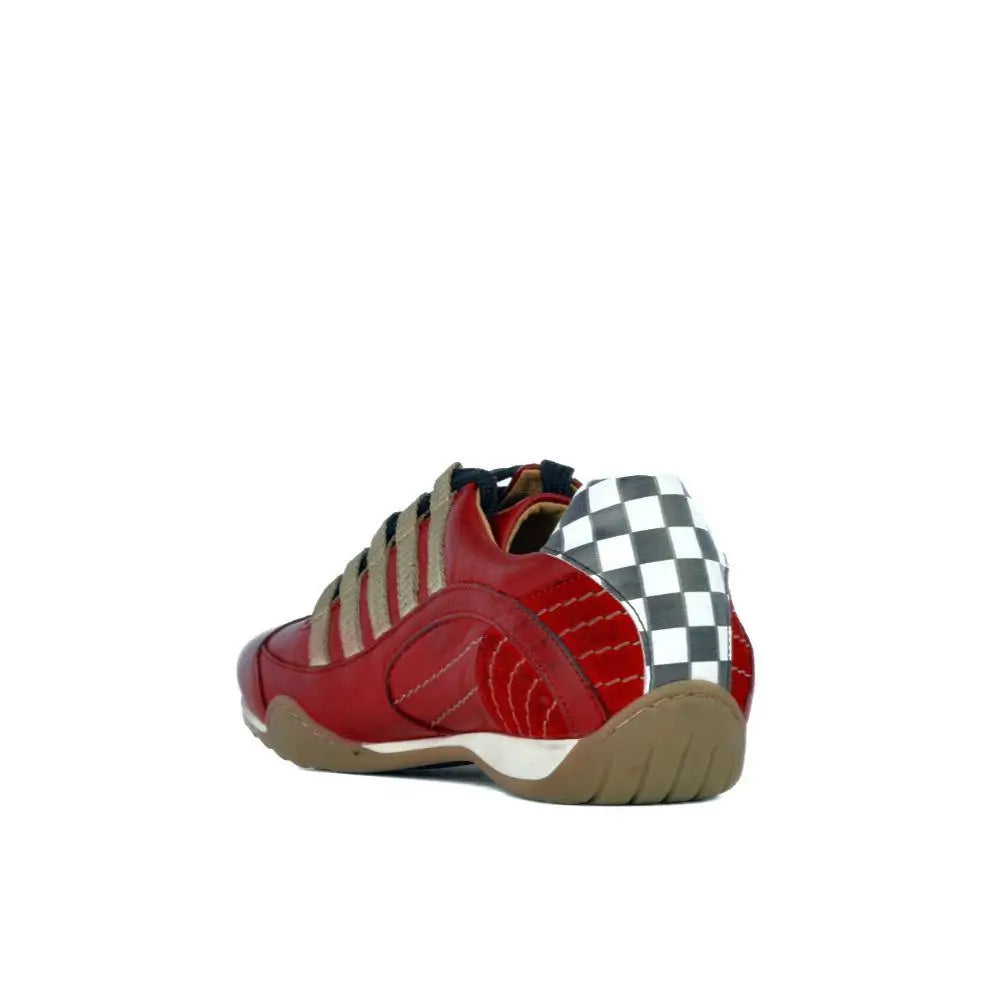 Men's Racing Sneaker in Corsa Rosso (Red and Sand)