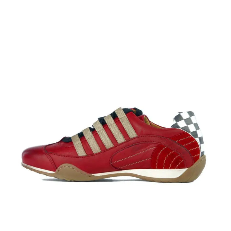 Men's Racing Sneaker in Corsa Rosso (Red and Sand)