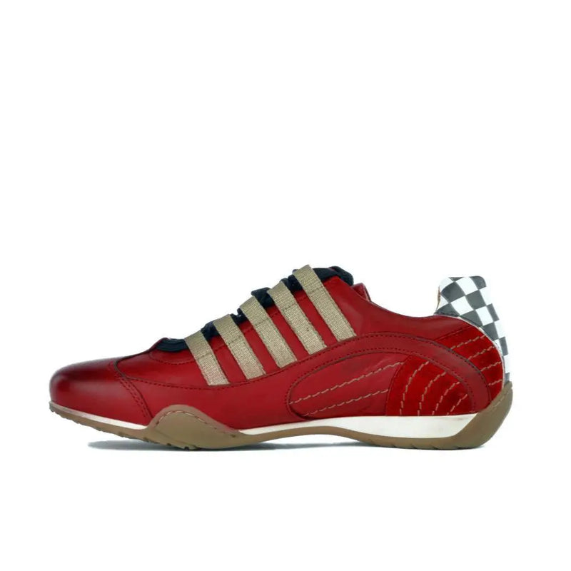 Men's Racing Sneaker in Corsa Rosso (Red and Sand)