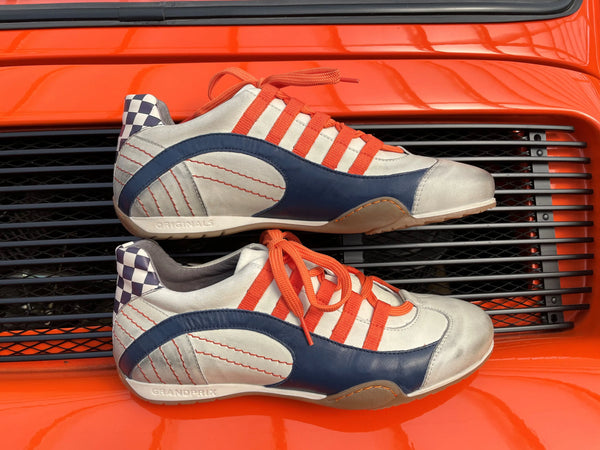 Men's Racing Sneaker in Racing Oil (Creamy White with Navy and Orange)