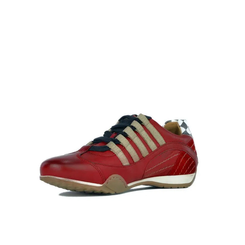 Men's Racing Sneaker in Corsa Rosso (Red and Sand)