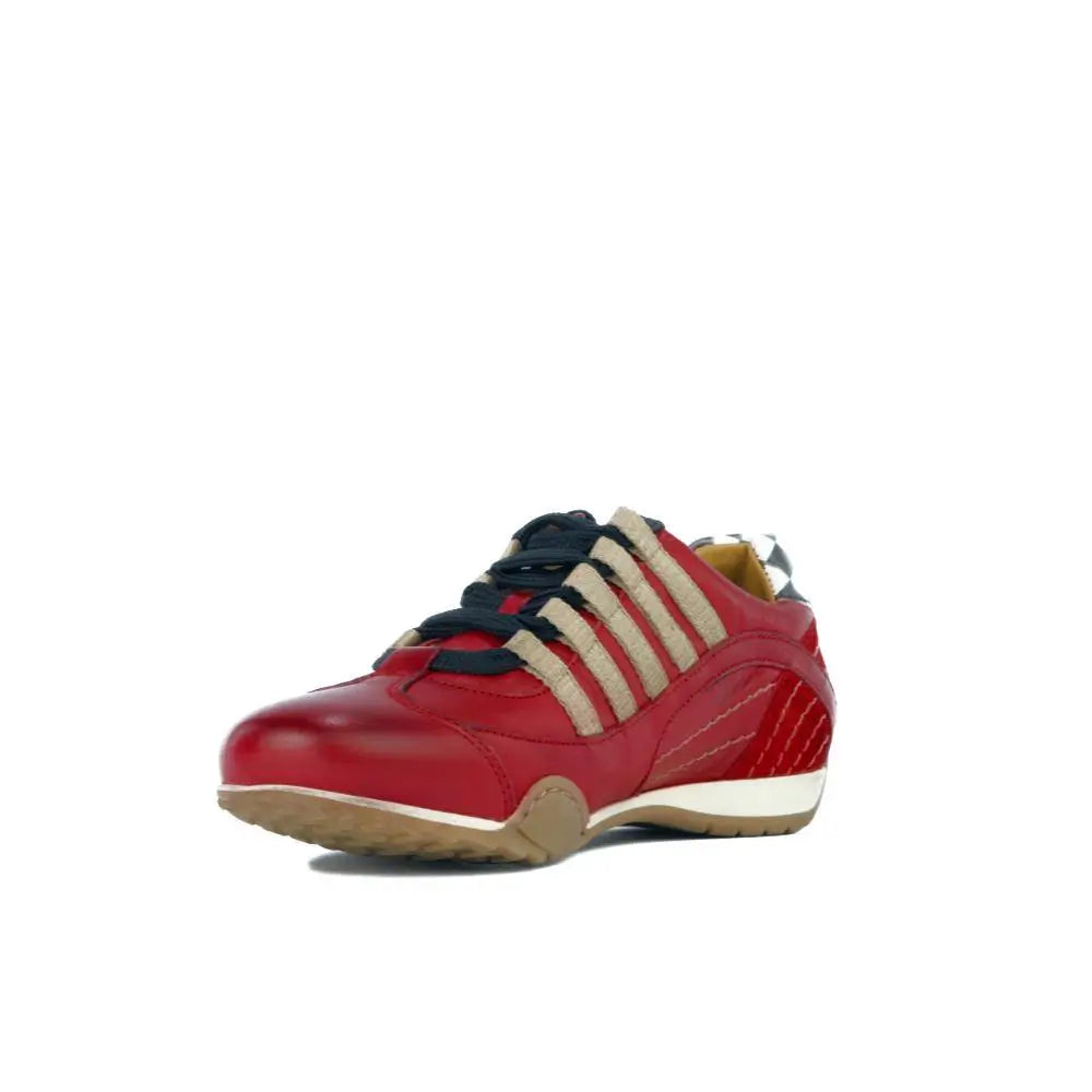 Men's Racing Sneaker in Corsa Rosso (Red and Sand)