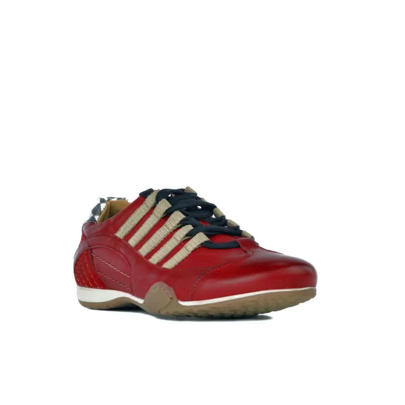 Men's Racing Sneaker in Corsa Rosso (Red and Sand)