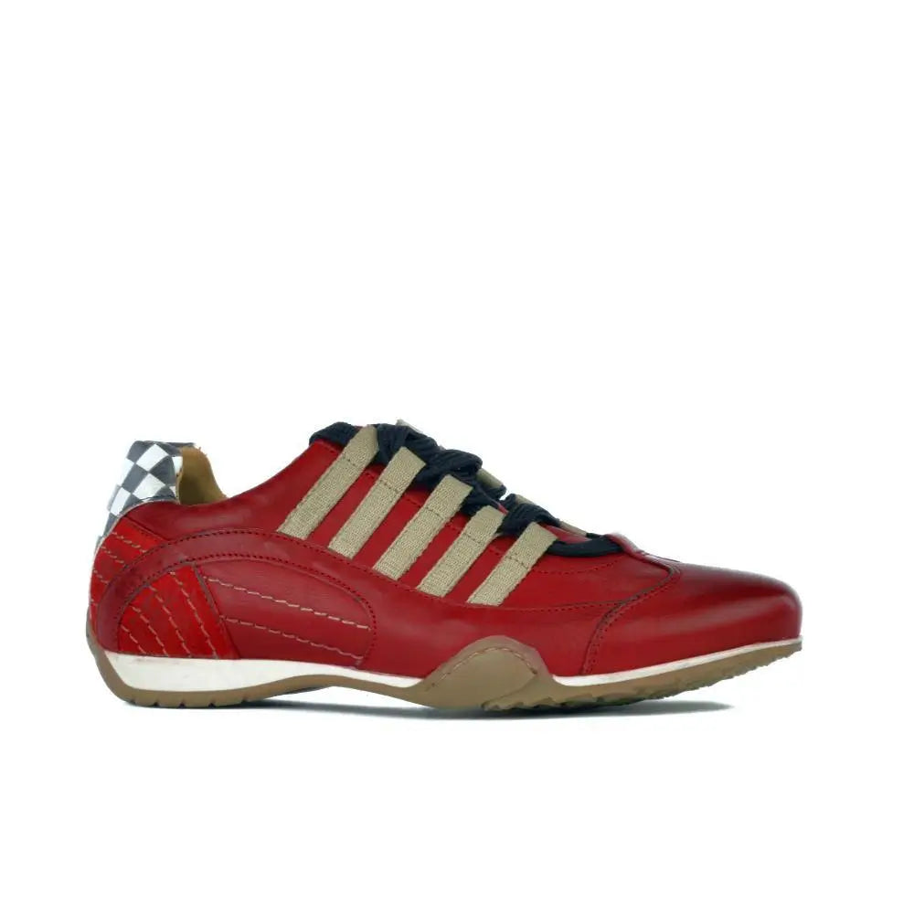 Men's Racing Sneaker in Corsa Rosso (Red and Sand)