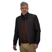 Men's Belrose Lambskin Leather Jacket in Espresso Contrast