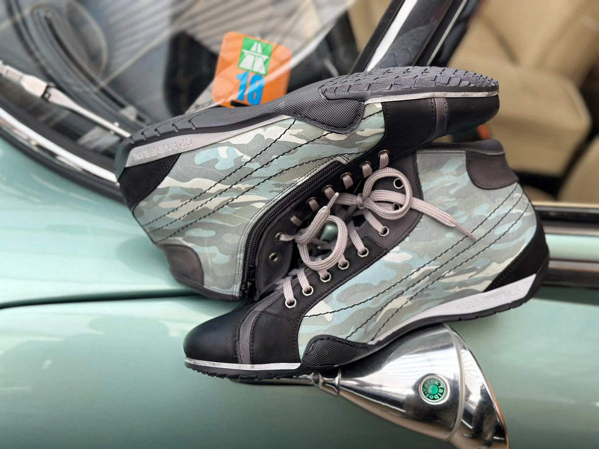 Men's GrandPrix High-Top Sneaker in Green Camouflage