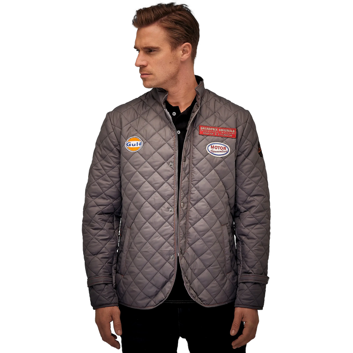 Gulf Gentleman Driver Quilted Jacket in Steel Gray