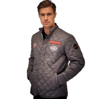 Gulf Gentleman Driver Quilted Jacket in Steel Gray