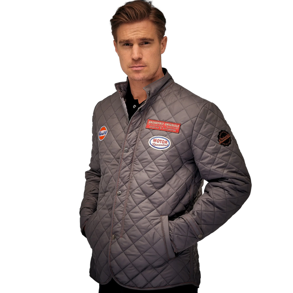 Gulf Gentleman Driver Quilted Jacket in Steel Gray