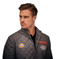 Gulf Gentleman Driver Quilted Jacket in Steel Gray