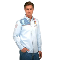 Gulf Racing Button-Up Shirt in Gulf Blue