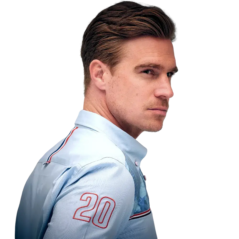 Gulf Racing Button-Up Shirt in Gulf Blue