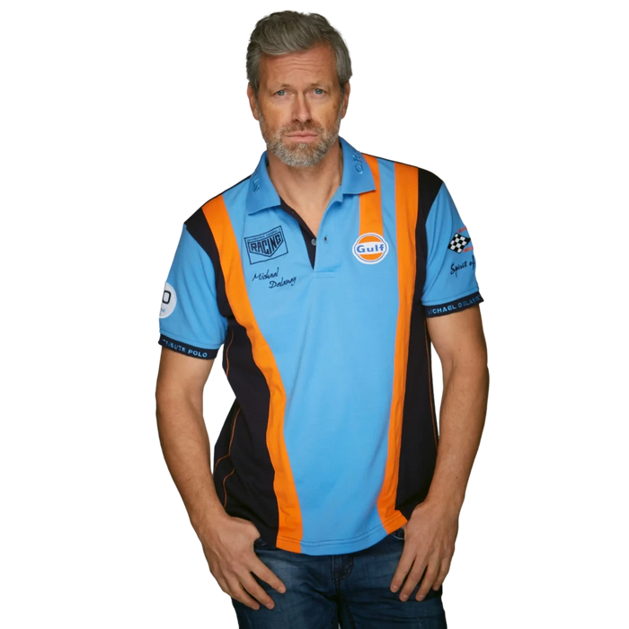 Gulf Racing Team Polo in Cobalt