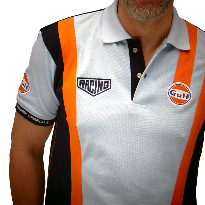 Gulf Racing Team Polo in Gulf Blue