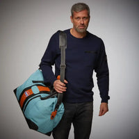 Gulf Leather Large Duffel Bag in Gulf Blue