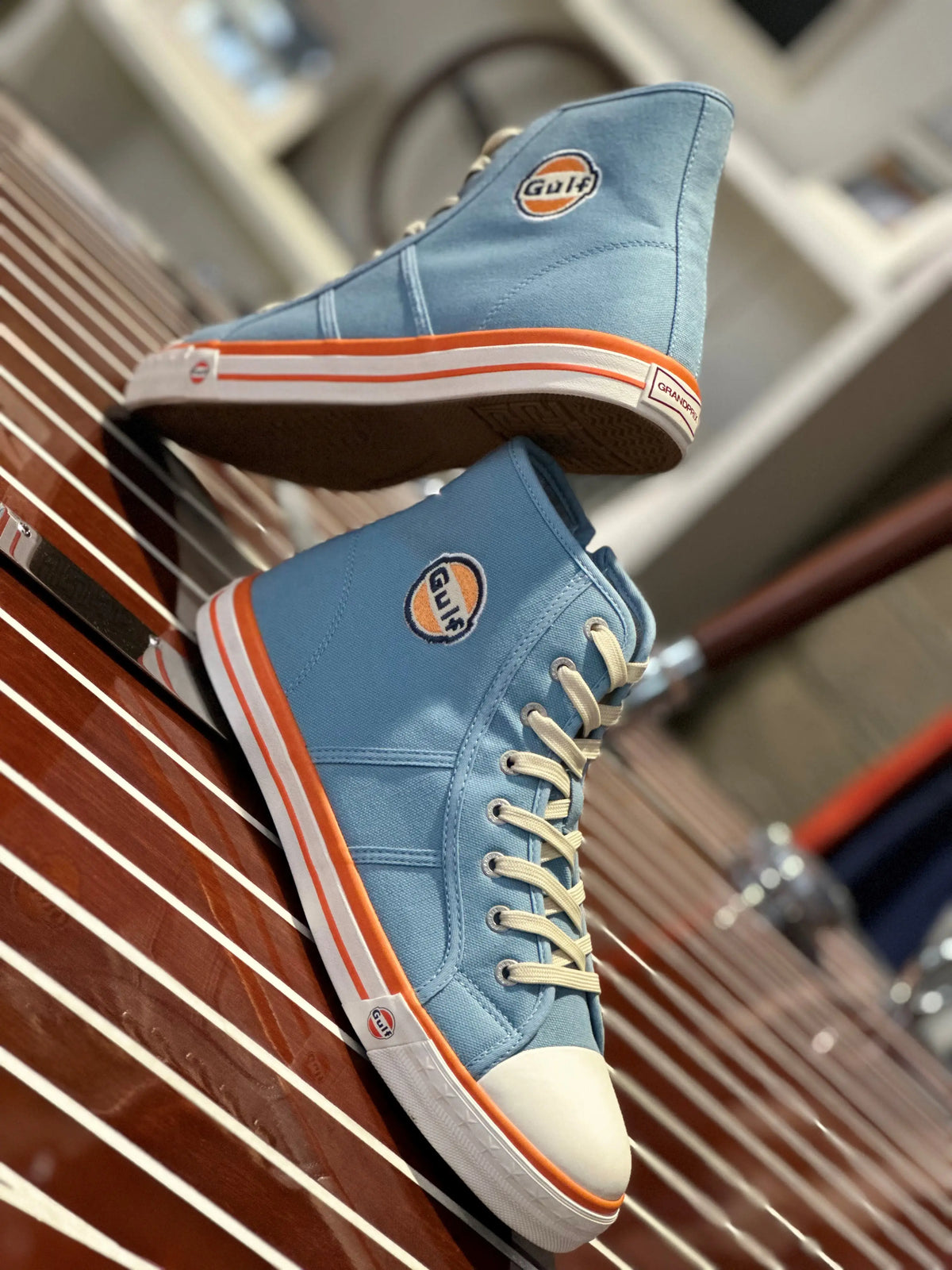 Men's Gulf High-Top Canvas Sneakers in Gulf Blue