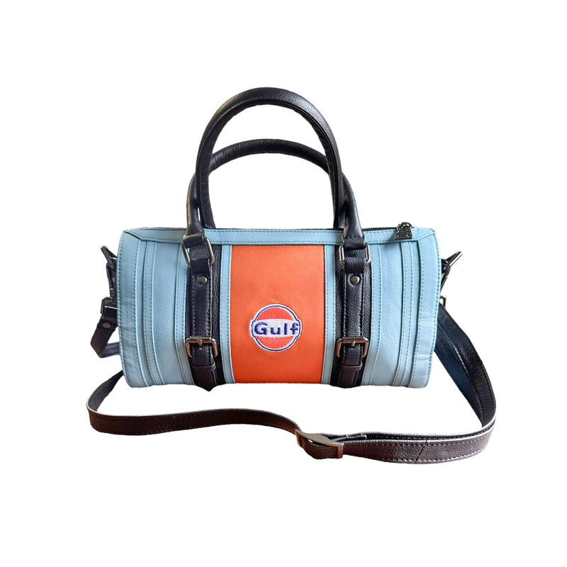 Women's Leather Pop-the-Clutch Handbag in Gulf Blue