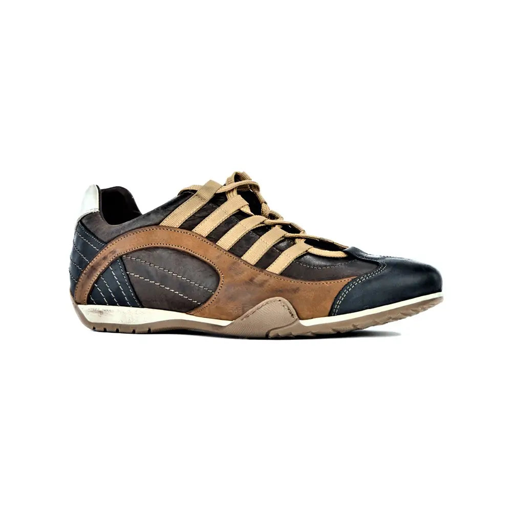 Men's GrandPrix Sneaker in Designo Marron (Medium and Dark Brown)