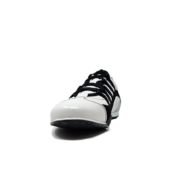 Men's Racing Sneaker in Checkered Flag (White and Black)