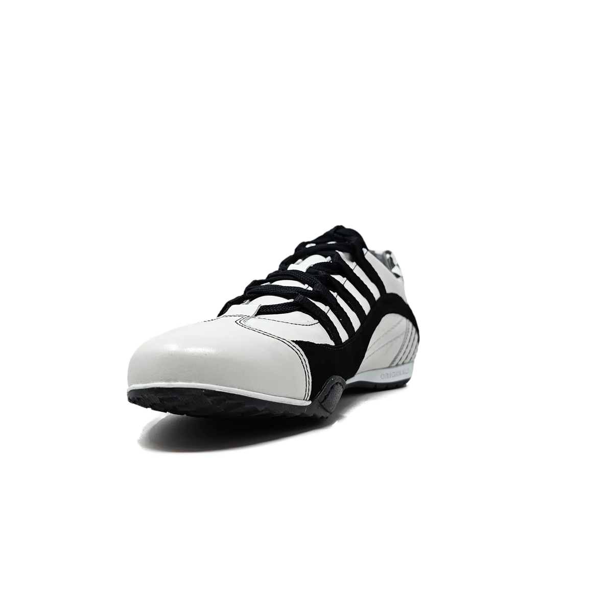 Men's Racing Sneaker in Checkered Flag (White and Black)