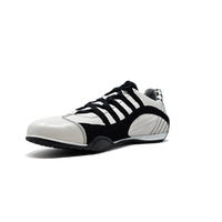 Men's Racing Sneaker in Checkered Flag (White and Black)