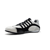 Men's Racing Sneaker in Checkered Flag (White and Black)