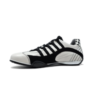 Men's Racing Sneaker in Checkered Flag (White and Black)