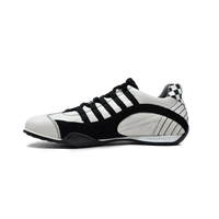 Men's Racing Sneaker in Checkered Flag (White and Black)