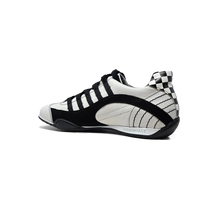 Men's Racing Sneaker in Checkered Flag (White and Black)