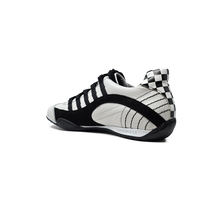 Men's Racing Sneaker in Checkered Flag (White and Black)