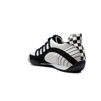 Men's Racing Sneaker in Checkered Flag (White and Black)