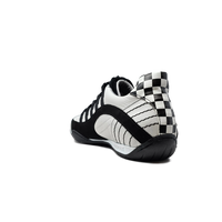 Men's Racing Sneaker in Checkered Flag (White and Black)