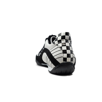 Men's Racing Sneaker in Checkered Flag (White and Black)