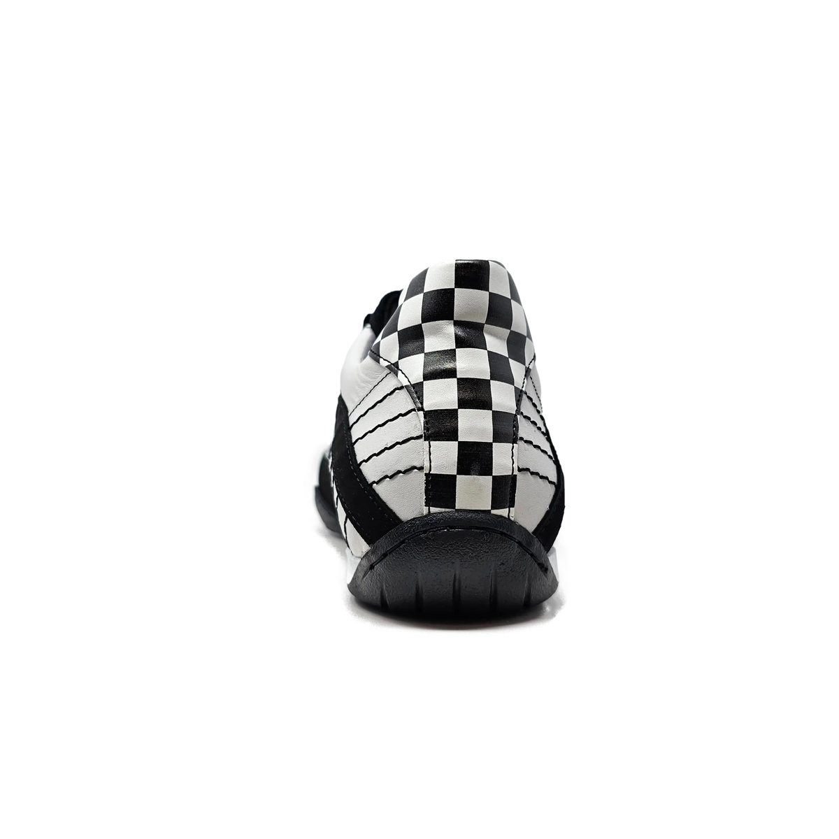 Men's Racing Sneaker in Checkered Flag (White and Black)