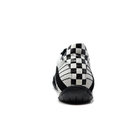 Men's Racing Sneaker in Checkered Flag (White and Black)