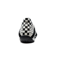 Men's Racing Sneaker in Checkered Flag (White and Black)