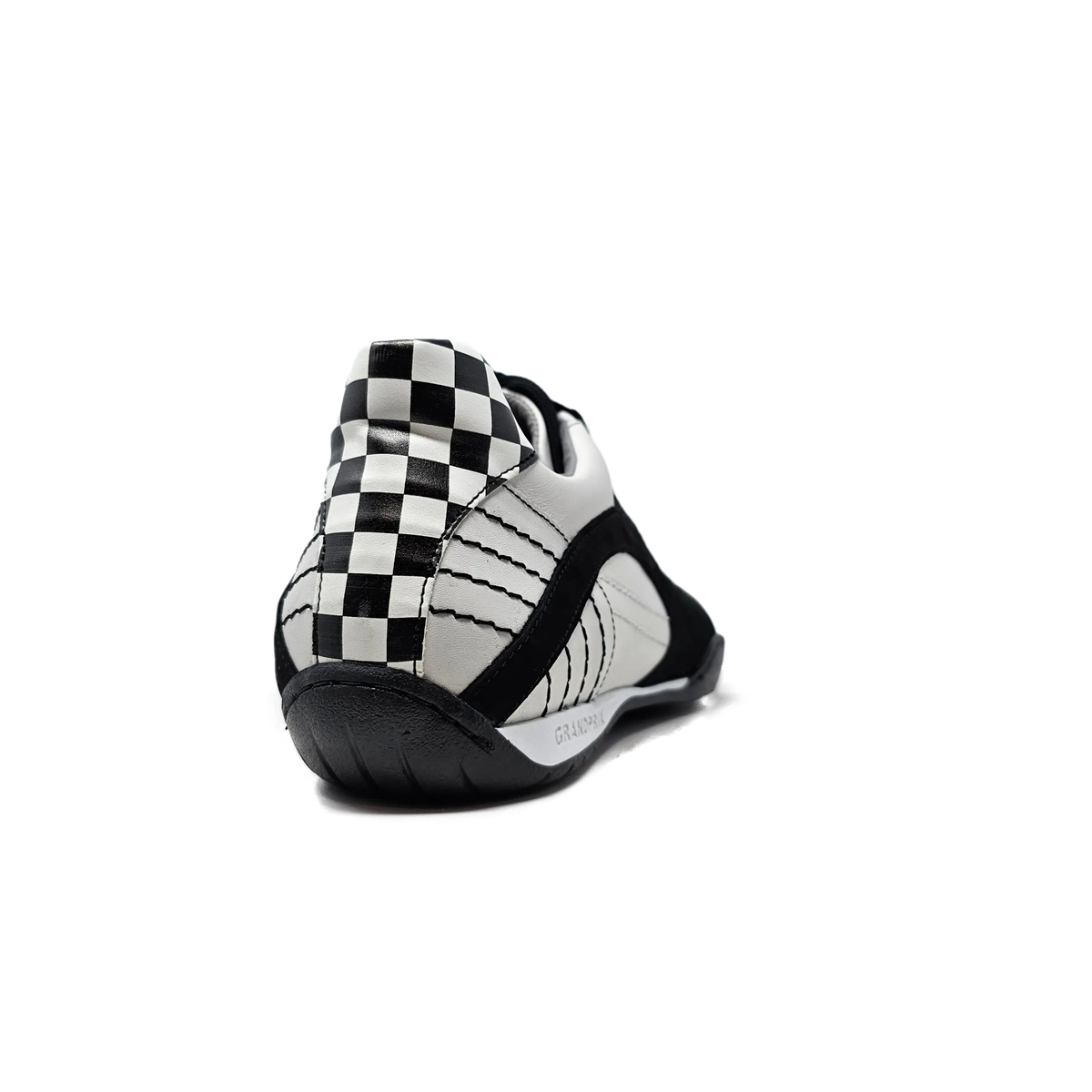 Men's Racing Sneaker in Checkered Flag (White and Black)