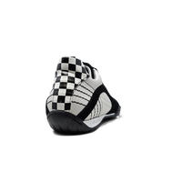 Men's Racing Sneaker in Checkered Flag (White and Black)