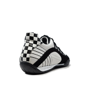 Men's Racing Sneaker in Checkered Flag (White and Black)