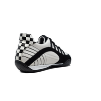 Men's Racing Sneaker in Checkered Flag (White and Black)