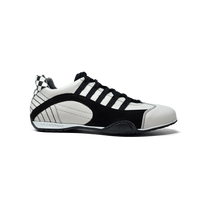 Men's Racing Sneaker in Checkered Flag (White and Black)