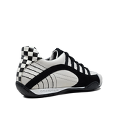 Men's Racing Sneaker in Checkered Flag (White and Black)