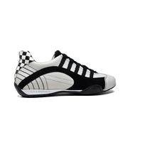 Men's Racing Sneaker in Checkered Flag (White and Black)