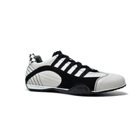 Men's Racing Sneaker in Checkered Flag (White and Black)