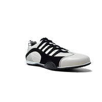 Men's Racing Sneaker in Checkered Flag (White and Black)