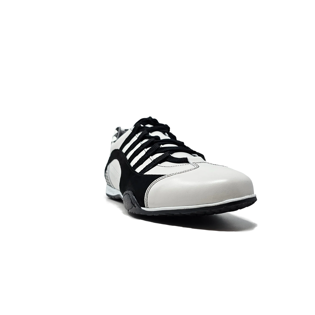 Men's Racing Sneaker in Checkered Flag (White and Black)