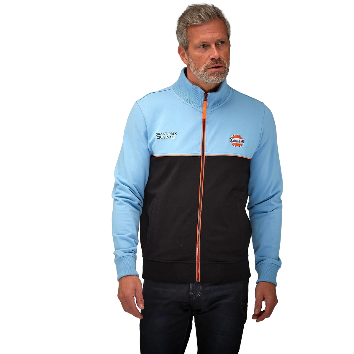 Gulf Raceway Cotton Zip Jacket in Blue and Black